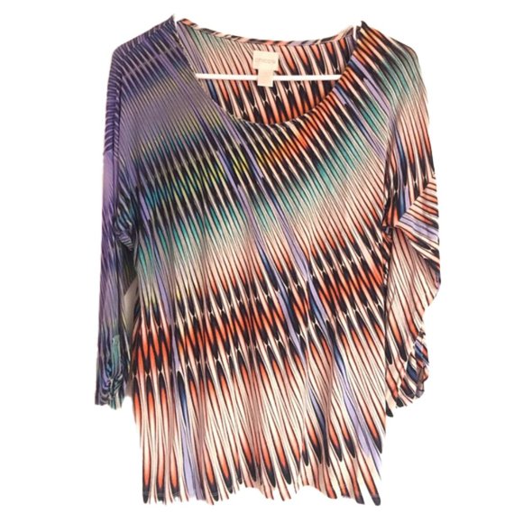 CHICO’S Size 1 multicolor top - Picture 1 of 6